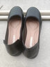 乘務(wù)員工作鞋女黑色平底廚房酒店工裝上班正裝小皮鞋軟底職業(yè)女鞋 黑色 3.5CM 坡跟款 37 曬單實(shí)拍圖
