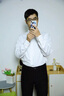 威可多（VICUTU）【Ever襯衫】男士潮流去污襯衫長(zhǎng)袖商務(wù)百搭舒適襯衣 白色 L (175B) 曬單實(shí)拍圖