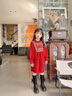mlgt kids童裝女童連衣裙秋冬新款女寶寶公主裙子兒童拜年服周歲禮服 紅色 110cm 曬單實拍圖