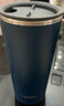 象?。╖O JIRUSHI） 咖啡杯304不銹鋼廣口杯啤酒杯辦公商務(wù)泡茶水杯子FSE AD藍色 450ml 曬單實(shí)拍圖