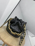 ROCKLAND美國Rockland真皮包包女2023新款時(shí)尚鏈條斜挎水桶包迷你單肩包女 黑色 #64 曬單實(shí)拍圖