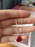 愛情故飾小裙子925銀項鏈女一貝子吊墜生日情人節(jié)禮物送女友老婆紀念禮物 小裙子項鏈（紅瑪瑙）帶鉆 曬單實拍圖