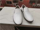 稻草人（MEXICAN）夏季皮鞋男真皮軟底軟面透氣男士休閑鞋一腳蹬白色百搭豆豆 白色 40 標準皮鞋碼 曬單實(shí)拍圖