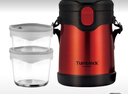 Glasslock【帶餐包+餐具】Glasslock不銹鋼保溫桶玻璃內(nèi)膽多層帶飯大容量 1.5L 紅色(2個(gè)內(nèi)膽玻璃碗) 曬單實(shí)拍圖