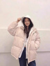 羽絨棉服少女冬裝初中高中學(xué)生假兩件連帽面包服加厚棉襖棉衣外套 米白色 M 曬單實(shí)拍圖