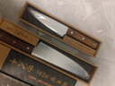 十八子作 陽(yáng)江菜刀 家用廚房切絲切片砍骨刀具紫檀碳化柄 銘錦系列 三合鋼多用刀【切蔬菜水果】 曬單實(shí)拍圖