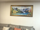 帝旗手繪油畫(huà)天鵝湖風(fēng)景油畫(huà)大氣客廳墻壁畫(huà)沙發(fā)背景墻裝飾畫(huà)山水掛畫(huà) 5140金實(shí)木框 160X80 現貨，三人位沙發(fā)適用 曬單實(shí)拍圖