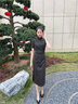 逸紅顔（E.Beauty）雛菊2025秋季新品中式舒適厚針織文藝通勤旗袍女裝 108四分袖旗袍 S 曬單實(shí)拍圖