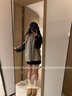 派吉鯊慵懶風(fēng)灰色長(zhǎng)袖開衫毛衣女秋冬2025年新款拼接撞色針織衫上衣外套 【灰色拼色】 毛衣女秋冬/毛衣外 S 40/45kg 曬單實(shí)拍圖