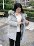 羅蒙（ROMON）中老年媽媽羽絨服女裝冬季2024新款洋氣大毛領(lǐng)中長款保暖外套 綠灰色 【狐貍毛領(lǐng)】 XL  （90斤-115斤） 曬單實(shí)拍圖