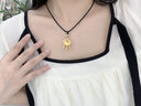 伊生緣黃金平安鎖項(xiàng)鏈女新款999足金嬰兒寶寶紅繩長(zhǎng)命鎖小金鎖吊墜 黑繩長(zhǎng)命鎖+1粒古法 約1.9-2.1g 曬單實(shí)拍圖