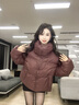 LAGOGO安可拉紅短款羽絨服女拉谷谷2024冬新款立領(lǐng)柔軟面包服外套 紫紅色 M 曬單實(shí)拍圖