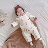 蒂樂(lè )新生嬰兒衣服夾棉連體衣純棉蝴蝶衣秋冬季裝新生寶寶哈衣爬服 小花花【120g夾棉-室溫0-15℃】 66cm【3-6月】身高60-68cm 曬單實(shí)拍圖
