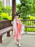 安妮優(yōu)兒（Anneyol）漢服女童公主裙2025春夏款中國風(fēng)古裝連衣裙兒童古風(fēng)唐裝超仙裙子 橘色 160 曬單實(shí)拍圖