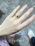 周六福（ZLF）七夕禮物  黃金戒指女款足金5G金蜂巢亮片指環(huán)光芒 計價T 16號 - 3.34g 曬單實拍圖