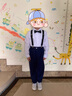 耀王兒童禮服春夏季男童西裝背帶套裝花童鋼琴演出服 AMW-LB19111 黑色套裝 130 曬單實(shí)拍圖