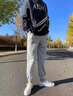李寧衛褲男春秋季新款運動(dòng)褲男士收口加絨褲子寬松休閑褲冬季灰色長(cháng)褲 灰色-收口【常規款】 XL 曬單實(shí)拍圖