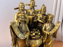 天祥緣 銅財神爺供奉黃銅擺件五路財神佛像家居客廳佛堂供奉大號 22號銅五路財神到【組合三件套】 曬單實(shí)拍圖