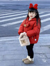 班喜迪兒童棉服冬裝加厚男童紅色外套女童棉衣冬季寶寶周歲禮服棉襖衣服 紅色 130 cm 曬單實拍圖
