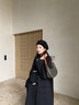 GARNUO黑色牛角扣呢子大衣女中長(cháng)款2026新款秋冬小個(gè)子羊角加厚毛呢外套 黑色 S【101-110斤】 曬單實(shí)拍圖