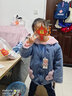 童臻愛(ài)童裝女童加絨卡通牛仔外套冬裝2025新款女孩寶寶兒童保暖外套上衣 粉色 130 (建議身高120-130cm) 曬單實(shí)拍圖