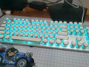 前行者（EWEADN）TK100朋克机械键盘电竞游戏有线台式电脑笔记本外接办公打字复古外设吃鸡 白色冰蓝光青轴 实拍图