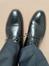 蜻蜓牌皮鞋男士商務(wù)正裝鞋軟面軟底真皮鞋子青年英倫休閑鞋耐磨工作鞋 曬單實(shí)拍圖