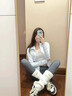 貓人針織襪套女白色y2k小腿襪日系百搭小皮鞋腿套春秋美腿顯瘦堆堆襪 【奶白】 1雙 均碼 曬單實(shí)拍圖