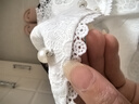朵以（Duoyi）2025夏季新款鏤空繡花刺繡花邊白色開衫V領(lǐng)襯衣短袖短款上衣 白色 M 曬單實(shí)拍圖