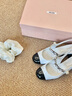 MIU MIU【禮物】繆繆女士雙色漆皮瑪麗珍高跟鞋鞋子 白色/黑色 38 曬單實(shí)拍圖