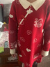 茵曼（INMAN）女童拜年服紅色連衣裙中大童中式改良旗袍裙冬季新款新年兒童針織 巖漿紅 150 曬單實(shí)拍圖
