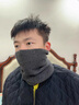 巴魯尼山羊絨脖套頭男士秋冬季厚款針織圍巾防寒保暖高領(lǐng)假領(lǐng)子護頸圍脖 深灰色 寬松版 曬單實拍圖