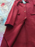 亦朵紅色呢子雙面呢大衣女中長(cháng)款毛呢外套秋冬季 紅色 XL 曬單實(shí)拍圖