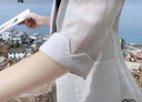 西裝外套女薄款夏季薄款小個子小西裝女外套款夏秋棉麻西服韓版服休閑英倫風(fēng)女 白色 5XL 曬單實拍圖