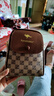 袋鼠真皮迷你手機包女包2024新款時(shí)尚斜挎包軟皮百搭單肩包女士小包包 方塊卡其 曬單實(shí)拍圖