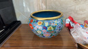 金丹青 仿明清內(nèi)純紫銅胎外燒陶瓷器景泰藍(lán)背壺扁壺 掐絲琺瑯復(fù)古擺件 曬單實(shí)拍圖