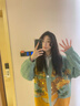 兩三事梵高毛衣開衫2025新款外套女款春季慵懶針織外套燦爛與偏執(zhí) 綠色 S 曬單實拍圖