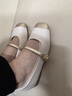 卓詩尼瑪麗珍鞋女2025年春秋新款小香風(fēng)拼色法式優(yōu)雅小皮鞋粗跟淺口單鞋 米白色 37 曬單實拍圖
