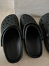 鯊鵜鶘洞洞鞋男士夏天外穿防滑厚底沙灘涼拖鞋包頭鞋001 克駱格黑色 40 曬單實(shí)拍圖
