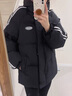 歐迪惠（Oudihui）黑色羽絨棉服女冬季2025新款韓系羽棉襖絨服女加厚可拆卸帽子棉衣 黑色 S 曬單實(shí)拍圖