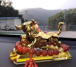 索飾輕奢汽車(chē)擺件大金牛車(chē)內裝飾車(chē)載男士車(chē)內高端擺件香薰中控臺裝飾 大花?！窘鹕?虎眼石】 曬單實(shí)拍圖