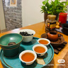領(lǐng)藝日式創(chuàng  )意陶瓷茶盤(pán)家用簡(jiǎn)約功夫儲水茶托盤(pán)圓形干泡小型不含茶具 綠松銀杏小號 曬單實(shí)拍圖