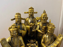 天祥緣 銅財神爺供奉黃銅擺件五路財神佛像家居客廳佛堂供奉大號 22號銅五路財神到【組合三件套】 曬單實(shí)拍圖