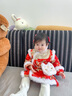 mlgt kids童裝女童拜年服冬款兒童唐裝小童周歲旗袍裙女寶寶過年衣服 紅色 加絨 加厚旗袍拜年服【送包包】 90 cm 曬單實(shí)拍圖