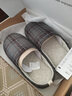內泊棉拖鞋男士冬天季舒服英倫家居家用軟底室內保暖乳膠橡膠防滑防臭 條格紋灰 41-42 大1碼寬松 曬單實(shí)拍圖