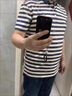 奧萊斯特保羅t恤男2025夏季新款品牌短袖T恤絲光棉條紋polo衫男翻領馬球?；晟?8617藍色 M 曬單實拍圖