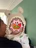 兔兔大文嬰幼兒帽子春秋季0-6-12個月護(hù)耳一體女寶寶可愛超萌3歲兒童胎帽 米咖色，棉布內(nèi)里 頭圍45-50cm（建議0-3歲） 曬單實拍圖