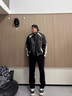 迪伽達百搭牛仔褲子男春秋夏季微喇黑色加絨美式高街潮流修身直筒休閑褲 TOPNZ*-7711黑色 XL (尺碼偏小，建議拍大一碼) 曬單實拍圖