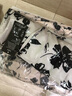 LPOX裙子女夏季2025新款百搭V領(lǐng)小眾感長袖連衣裙裙子中長款連衣裙女 米色黑花 有口袋和腰帶 L 120-135斤 曬單實(shí)拍圖