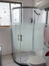 博朗晴衛生間簡(jiǎn)易淋浴房整體鋼化玻璃浴室推拉門(mén)廁所干濕分離隔斷浴屏 砂銀5mm透明鋼化玻璃80*80含基石 曬單實(shí)拍圖